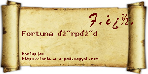 Fortuna Árpád névjegykártya