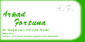 arpad fortuna business card