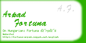 arpad fortuna business card